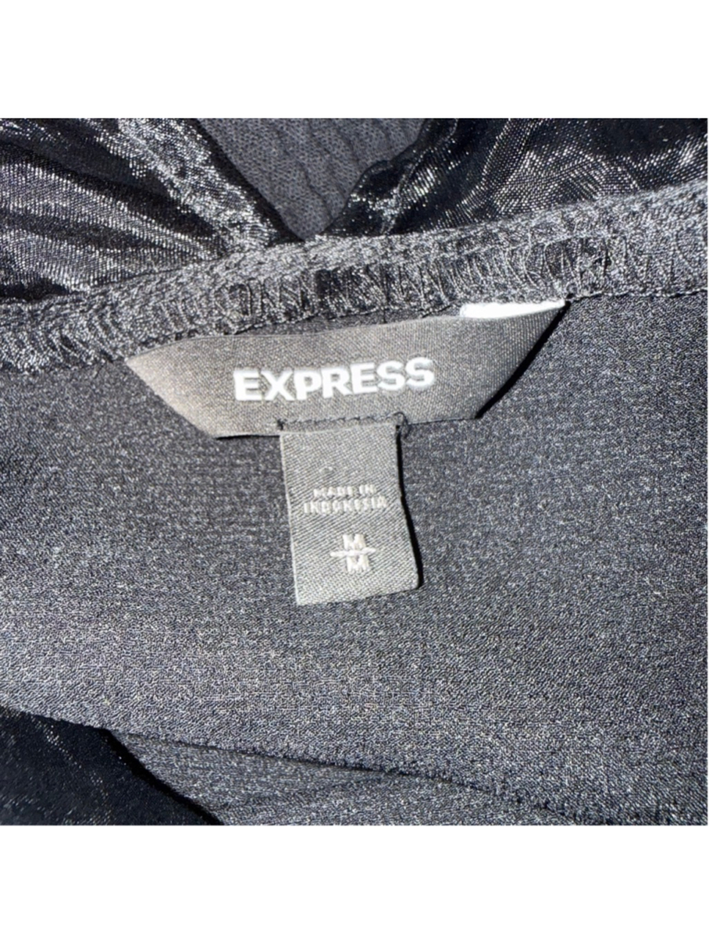 Express Y2K blouse black sheer lace cocktail whimsigoth boho fairy festival sz M - Picture 9 of 9